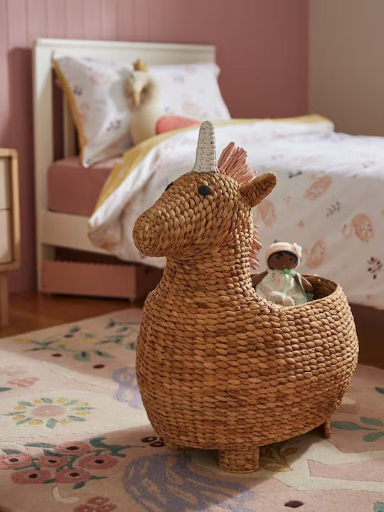 Polihome Horsey Καλάθι Αποθήκευσης Ψάθινο Μπεζ 38x59x66cm