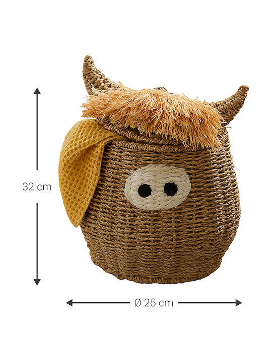 Polihome Storage Basket Wicker Beige 25x25x32cm 1pcs