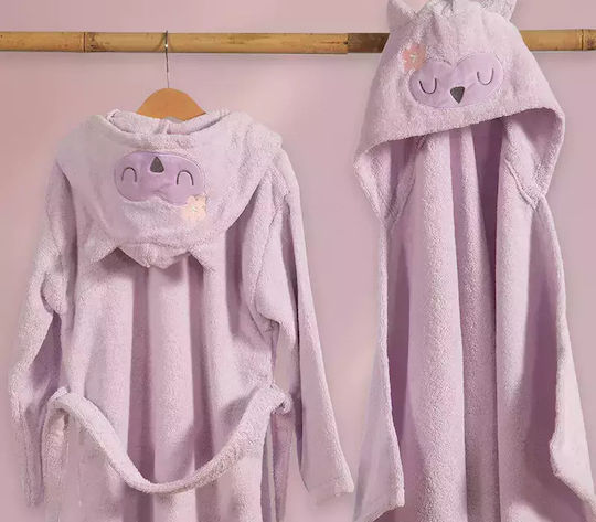 Nef-Nef Homeware Детски Халат Best Friends Лилав с Качулка