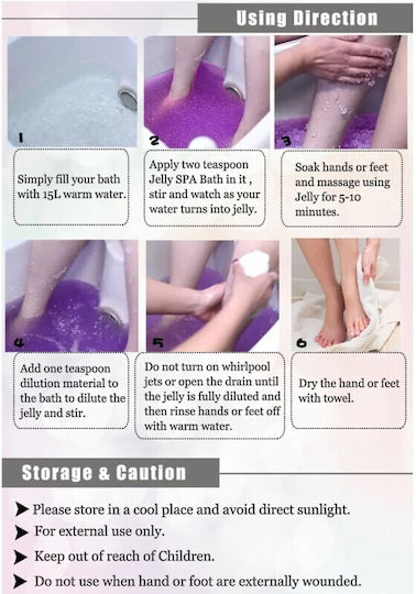 Ολοκληρωμένο Σετ Πεντικιούρ Jelly Spa Bathrani Λεβάντα 3τμχ