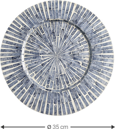 Polihome Tabitha Platou Decorativ Lemn Albastru 1buc 35x35x1buc
