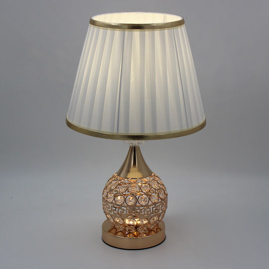Keskor Metal Table Lamp for Socket E27 LED with Gold Shade and Base