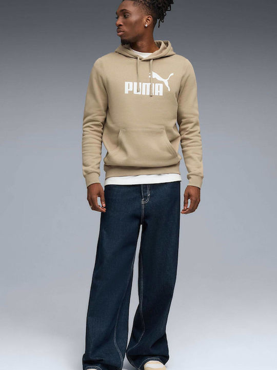 Sweatshirt with Hood Beige/white