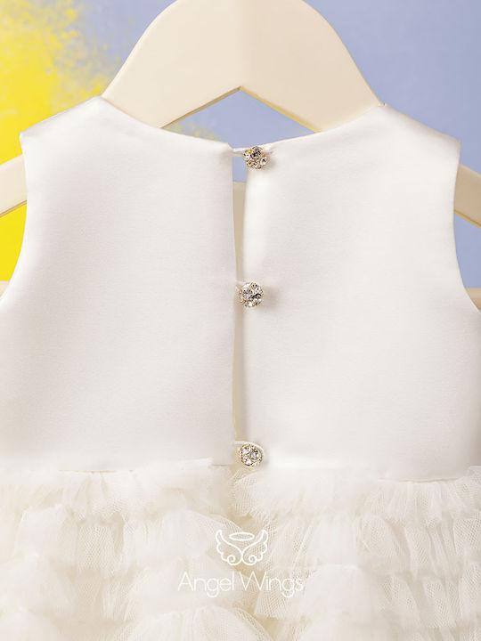 Angel Wings Weiß Taufkleid aus Tüll