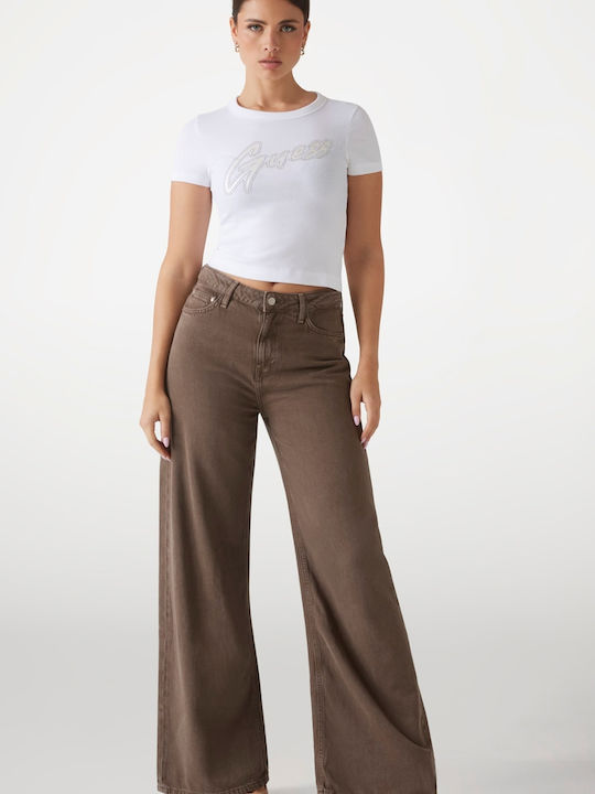 Sexy Palazzo Women's Jean Pants in Palazzo Fit Brown