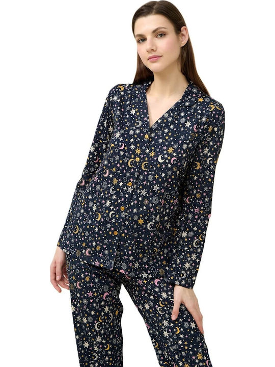 Vamp Summer Women's Pyjama Set Blue Sky Full Of Stars