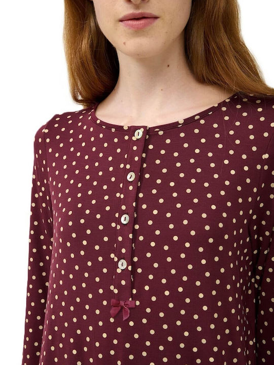 Vamp Set Pijamale pentru Femei Dark Red
