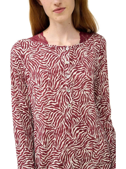 Vamp Sommer Damen Nachthemd Dark Red
