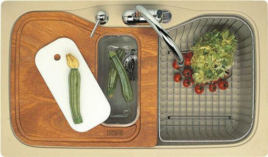 Elleci Fox 360 Granitek LGF36040 Drop-In Sink Synthetic Granite W86xD50cm Nero