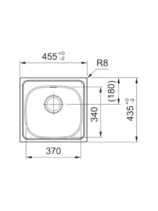 Franke Spark Skn 610-37 Ένθετος Νεροχύτης Inox Σατινέ Μ45.5xΠ43.5cm Ασημί