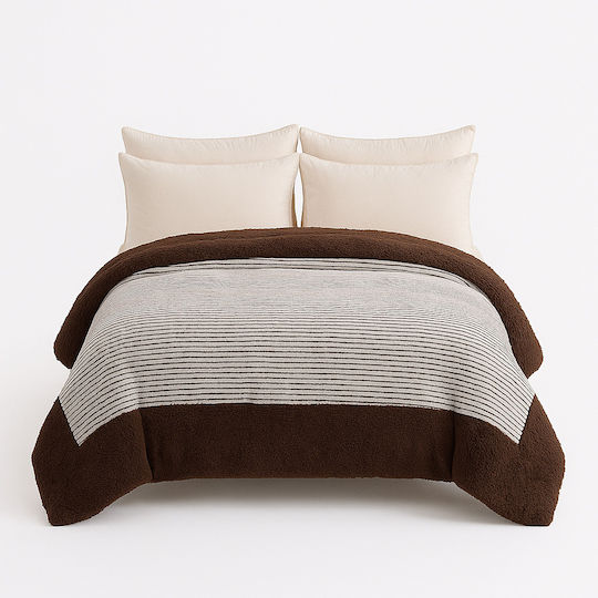 Saray Home Κουβερτοπάπλωμα Υπέρδιπλο 220x240εκ. Plush Εκρού 300 GSM