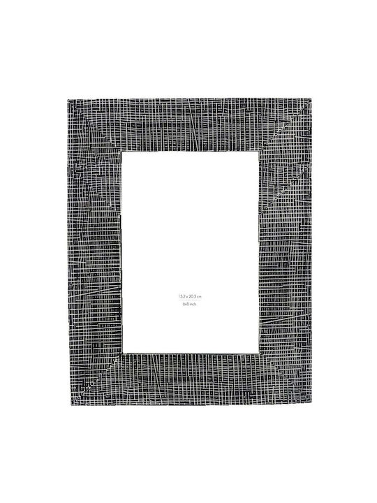 Olaf Κορνιζα Polyresin Γυαλι Μαυρο Λευκο 21x1 7xh27cm C482178