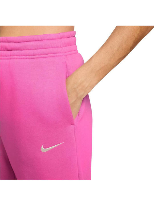 Sportswear High Waist Sweatpants Fleece Pink