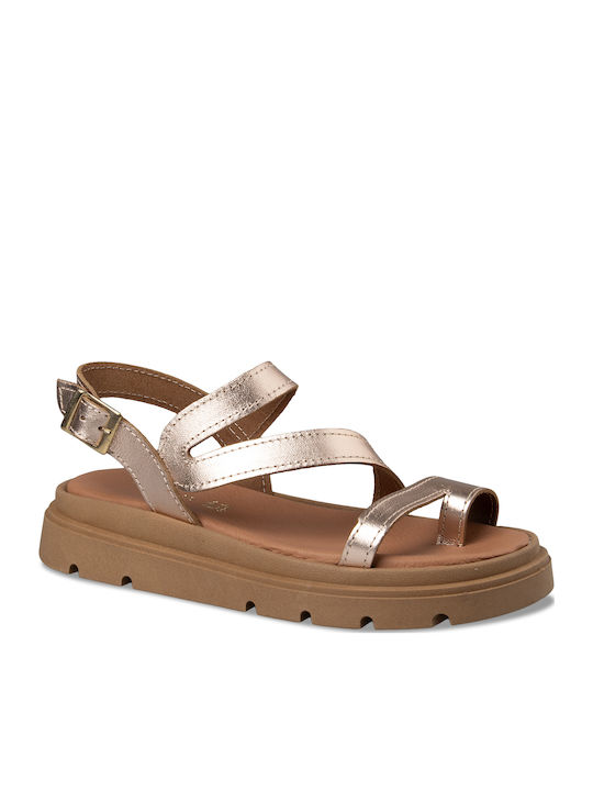 Women's Flat Sandals Flatforms in Gold Color