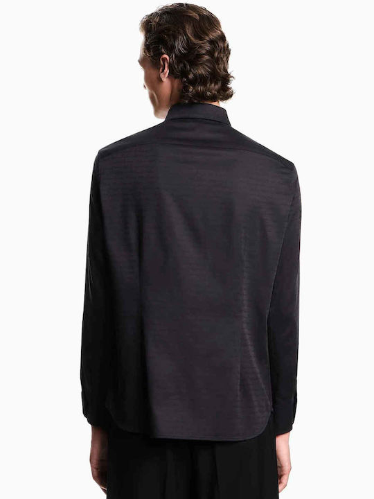 Emporio Armani Βαμβακερό Πουκάμισο Μαύρο