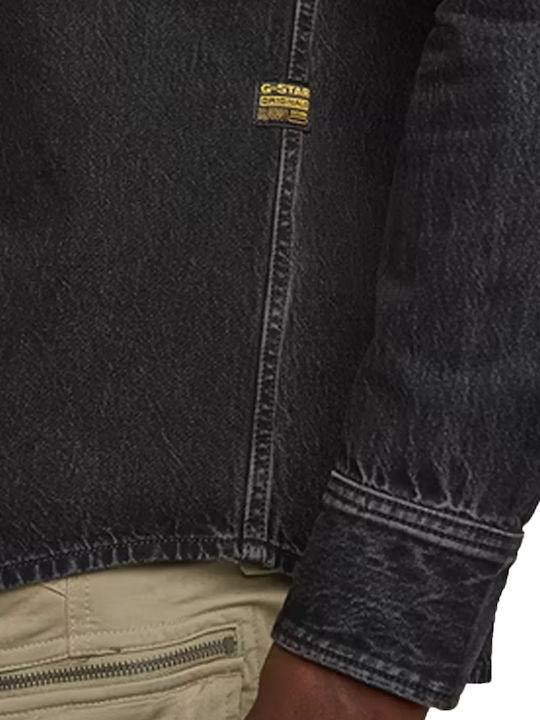Clean Long Sleeve Denim Shirt Black