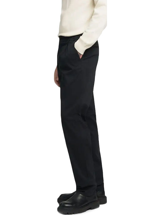 Adhann Παντελόνι Chino Ελαστικό σε Tapered Γραμμή Μαυρο