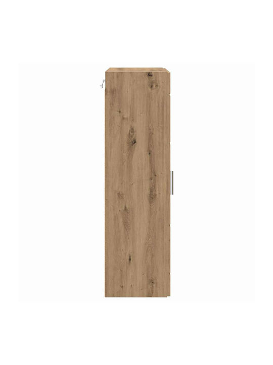 Wall Living Room Display Cabinet made of Particleboard with Glass Coffee 55x29x100cm