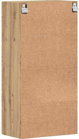 Wall Living Room Display Cabinet made of Particleboard with Glass Coffee 55x29x100cm