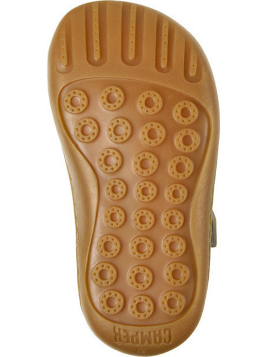 PEU CAMI Leather Kids Boots with Velcro Silver