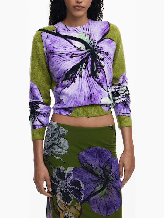 Maxi Φούστα με Τούλι Floral Green