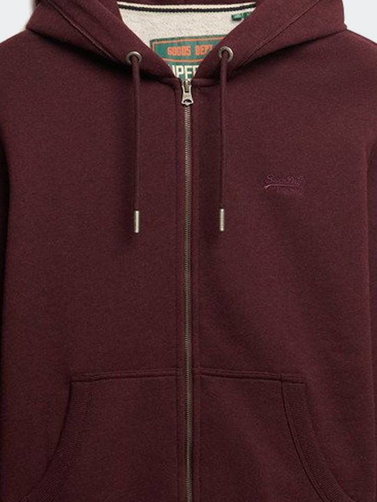 D1 Ovin Hoodie Cardigan Burgundy