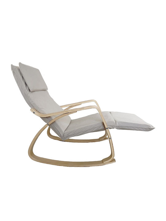 Schaukelstuhl Beige 67x127x91cm