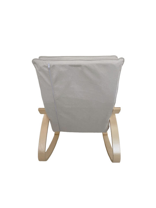 Schaukelstuhl Beige 67x127x91cm