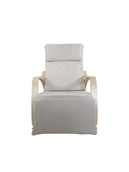Schaukelstuhl Beige 67x127x91cm