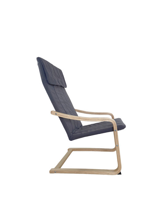 Nordvik Πολυθρόνα Γκρι 60x71x105cm