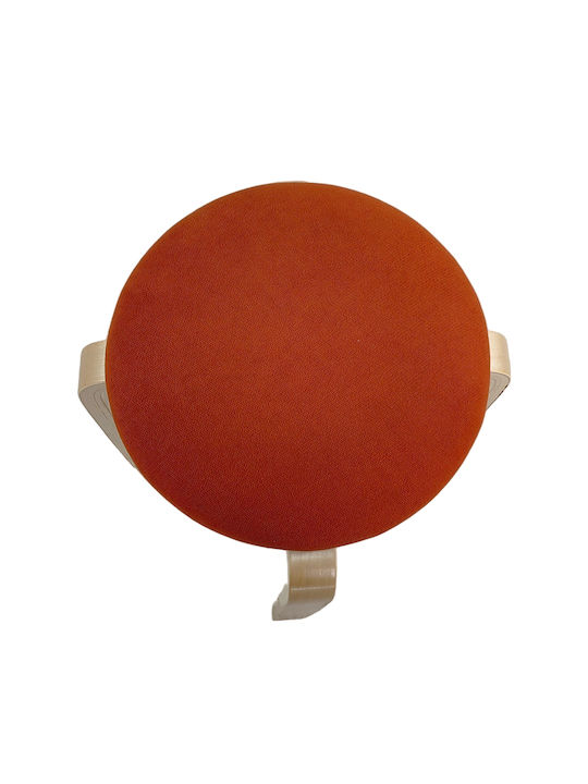 Stool For Living Room Wooden Miloa Orange/natural 42x42x45cm