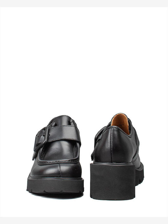 Milah Women's Leather Oxford Shoes Black