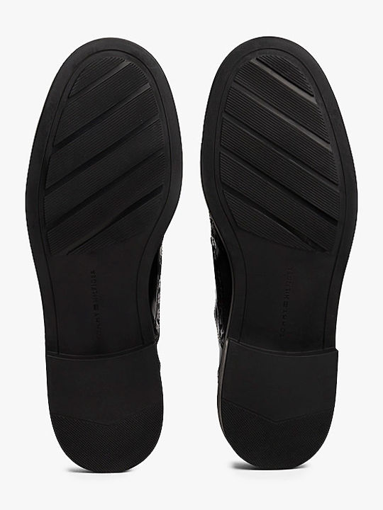Leather Women's Loafers in Black Color