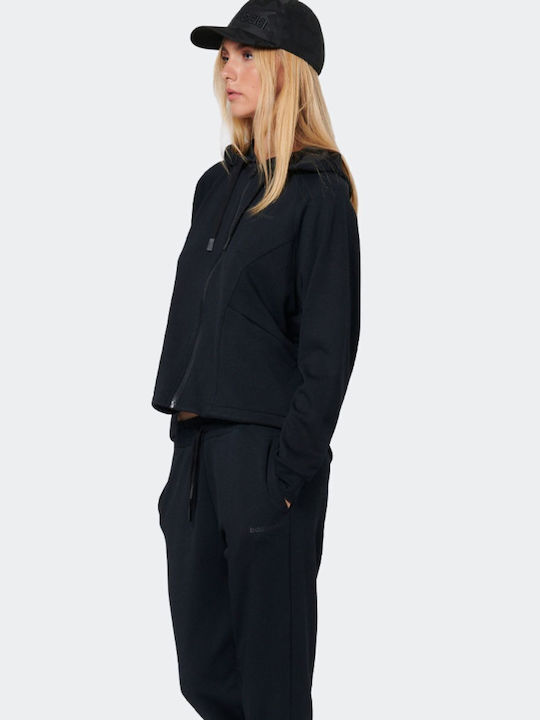Women's Sweatshirt Jacket Hooded Black