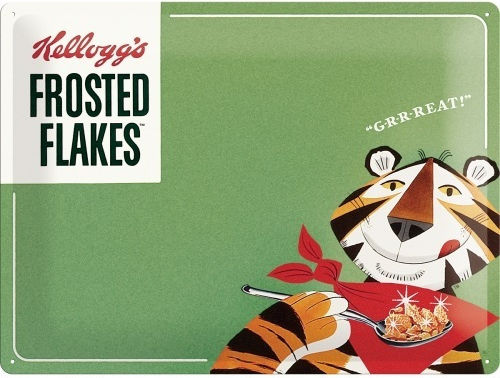 Nostalgic Magnetic Board 9 Magnets Kellogg's Frosted Flakes Tony Tiger