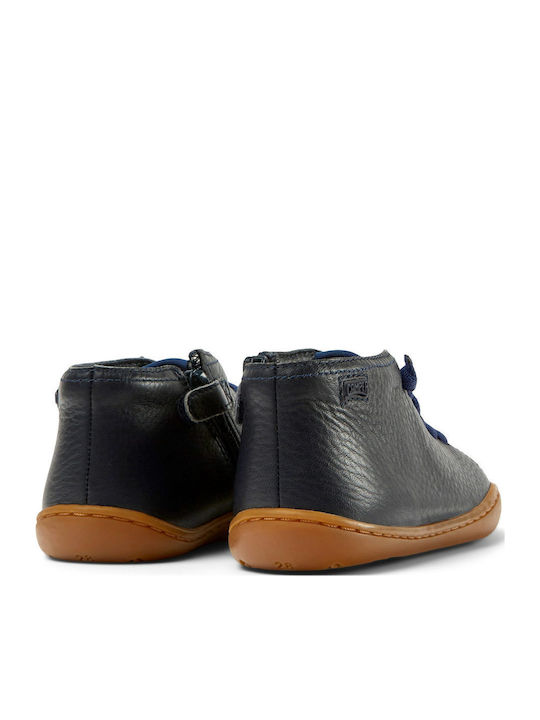 Peu Cami Anatomical Leather Kids Boots with Zipper Blue