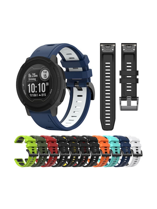Garmin Instinct 22mm Two-Tone Sport Silicone Watch Strap Green Glow + Black