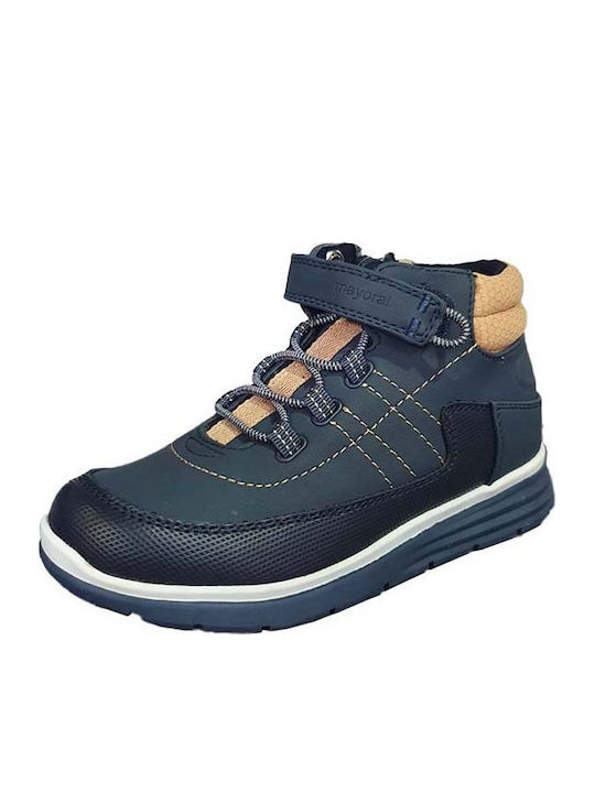 Lederne Kinderstiefeletten mit Klettverschluss Blau