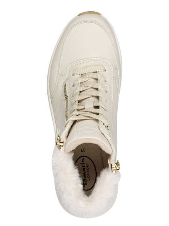 Women's Ankle Boots with Fur White