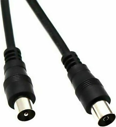 Lineme Καλώδιο Κεραίας Coax male - Coax female Μαύρο 5m (12-05022-2)