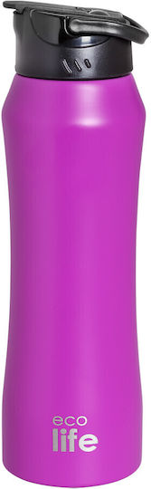 Ecolife Kids Water Bottle Thermos Stainless Steel with Straw Pink 550ml