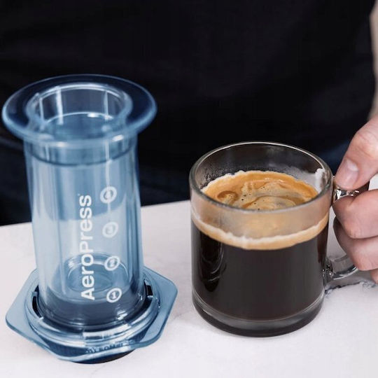 Aeropress Clear Manual Filter Coffee Maker Plastic Blue