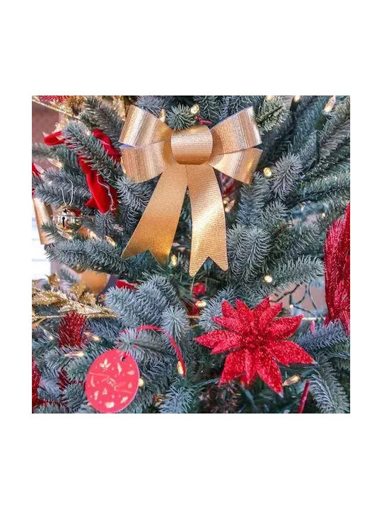 Set Metallic Gold Bow Ornaments 16x18.5cm 2 Pieces