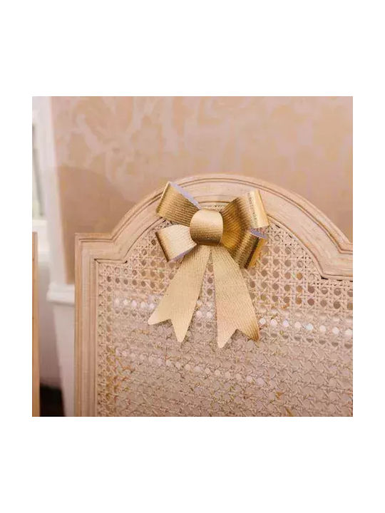 Hanging Bow Ornament Metallic Gold 16x18.5cm Set 2pcs