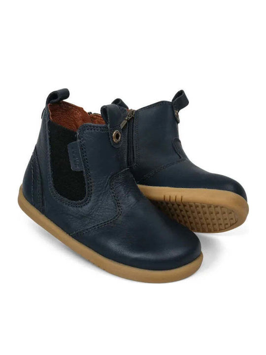 IWalk Lederne Kinderstiefeletten mit Reißverschluss Marineblau