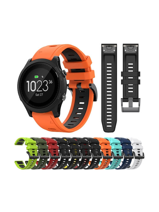 Garmin Forerunner 935 22mm Díchromo Athlitiko Brasele Silikonis Schwarz+Weiß Tragbare Bänder