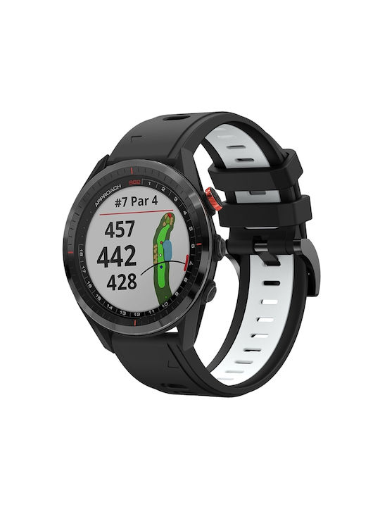 Garmin Approach S62 22mm Δίχρωμο Αθλητικό Λουράκι Σιλικόνης Ρολόι Μαύρο+λευκό Garmin Approach S62 22mm Δίχρωμο Αθλητικό Λουράκι Σιλικόνης Ρολόι Μαύρο+λευκό
