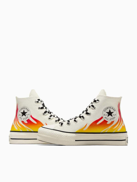 Chuck Taylor All Star Lift Platform Γυναικεία Μποτάκια Egret / Enamel Red / Black A07892C