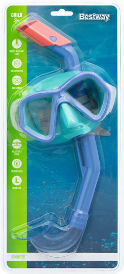 Bestway Tech Pro Taucher Maske Silikon mit Schnorchel Blau
