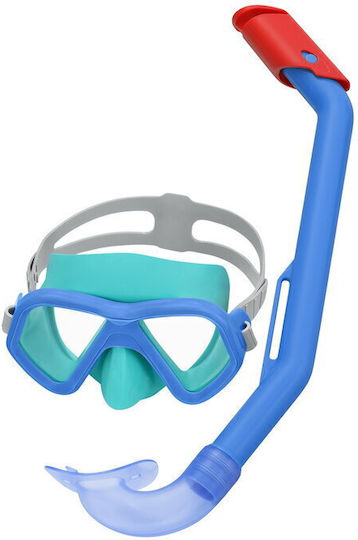 Bestway Tech Pro Taucher Maske Silikon mit Schnorchel Blau